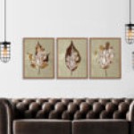 3'lu Yaprak Dekoratif Cerceve