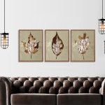 3'lu Yaprak Dekoratif Cerceve