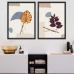 Yaprak Cizimli Cerceve Seti Siyah