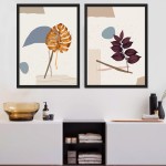 Yaprak Cizimli Cerceve Seti Siyah