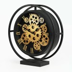 carkli-Siyah-Metal-Dekoratif-Masa-Saati2