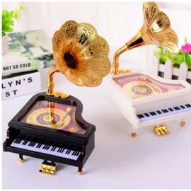 Gramafonlu Piano Müzik Kutusu