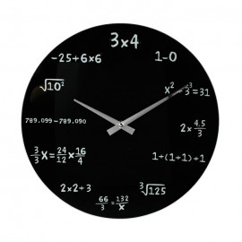 Matematik Siyah Cam Saat