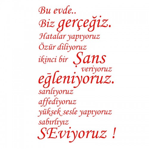 Seviyoruz Sticker Kırmızı