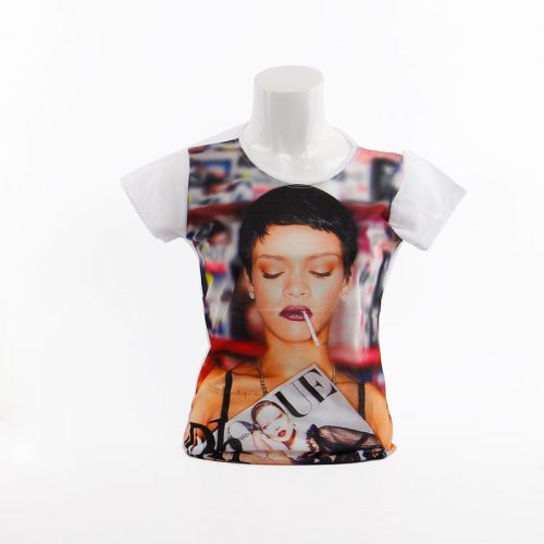 Rihanna Beyaz Kadın Tişörtü