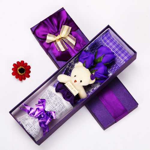 Ayıcıklı Mor Sabun Güller