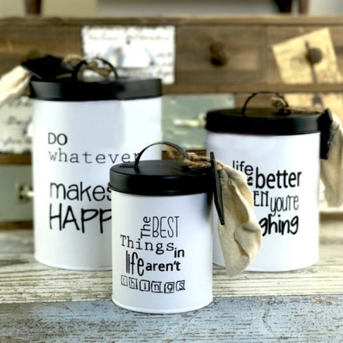 Tebeşirli Metal Saklama Kutusu Seti