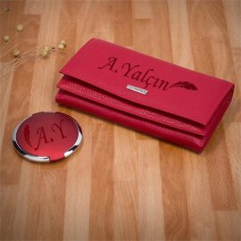 Kadın Cüzdan ve Ayna Seti Kişiye Özel