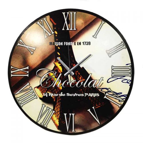 Eiffel Tower Wooden Clock