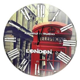 Londra Kulübesi Ahşap Duvar Saati