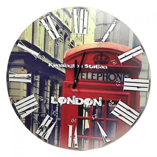 Londra Kulübesi Ahşap Duvar Saati