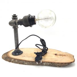 Oval Ahşaplı Su Borusu Abajur