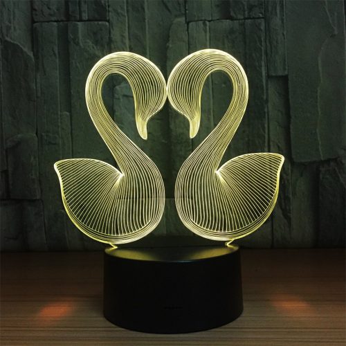 Kuğu 7 Renk Gece Lambası 3D