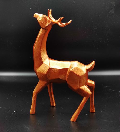 Heykel Geyik Siyah Resim Sag Cekim