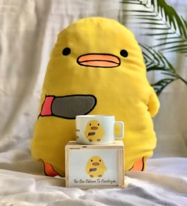 Belalı Civciv Yastık Kupa Set