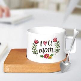 Seni Seviyorum Anne Ahşap Altlı Fincan