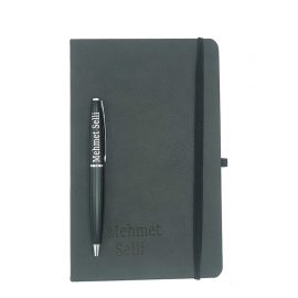 Kişiye Özel Siyah Defter Kalem Seti