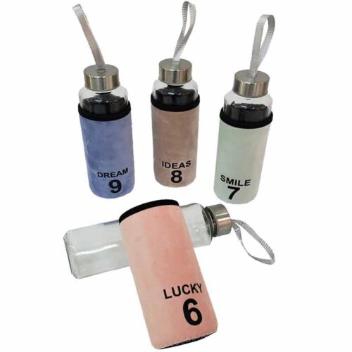 Kılıflı Cam Su Matarası