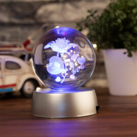 Gül Işıklı Cam Küre