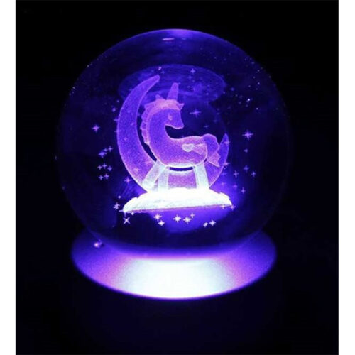 Unicorn Işıklı Cam Küre