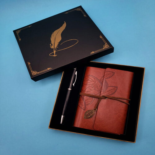 koyu-deri-defter-kalem-set