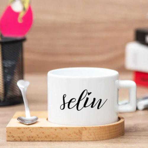 İsme Özel Ahşap Altlıklı Fincan