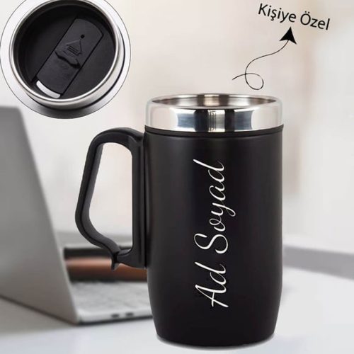 Kişiye Özel Kulplu Çelik Termos Bardak
