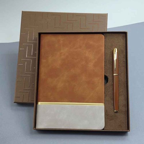 Kisiye-ozel-Gold-Detayli-Defter-ve-Kalem-Seti-siyah-kalem-kahverengi2
