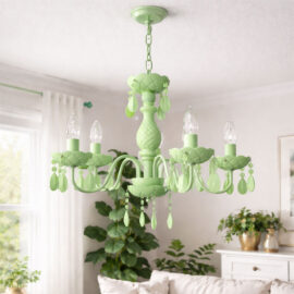 Mint Yeşili Taşlı Avize