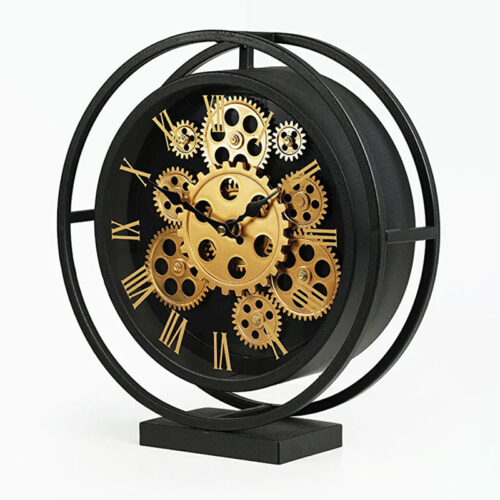 carkli-Siyah-Metal-Dekoratif-Masa-Saati2