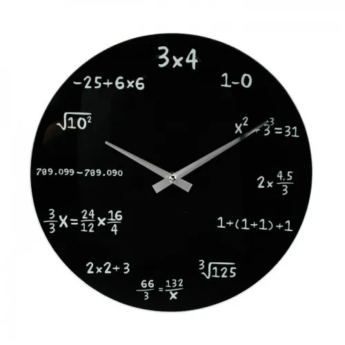Matematik Siyah Cam Saat