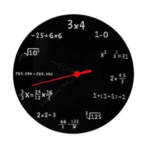 Matematik Siyah Cam Saat 27 cm
