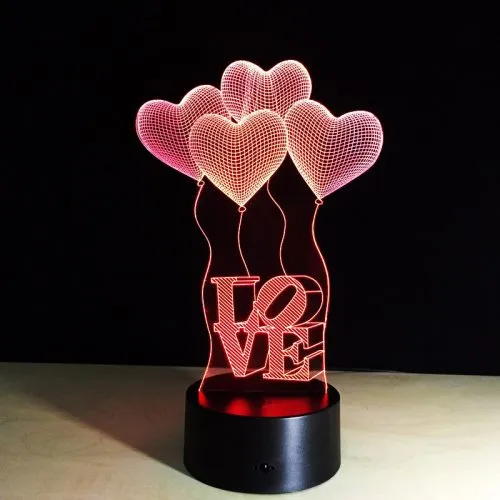 Love Uçan Balonlar Gece Lambası