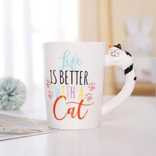 Kedi Tasarımlı Kupa Bardak