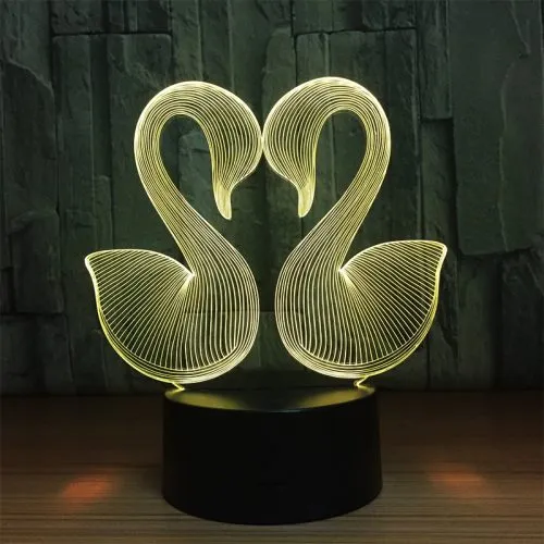 Kuğu 7 Renk Gece Lambası 3D