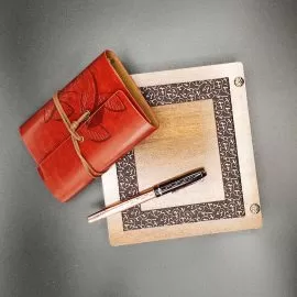 Kişiye Özel Deri Kaplı Defter Kalemli Set