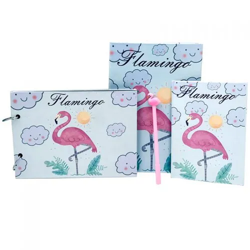 Flamingo Kutu Albüm Defter Kalem Seti