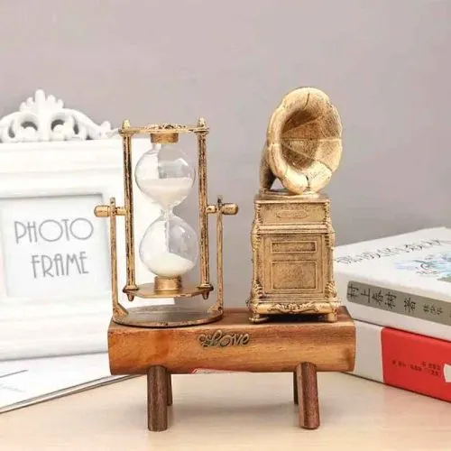 Gramofon Tasarımlı Kum Saati