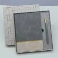 Kisiye-ozel-Gold-Detayli-Defter-ve-Kalem-Seti-siyah-kalem-gri